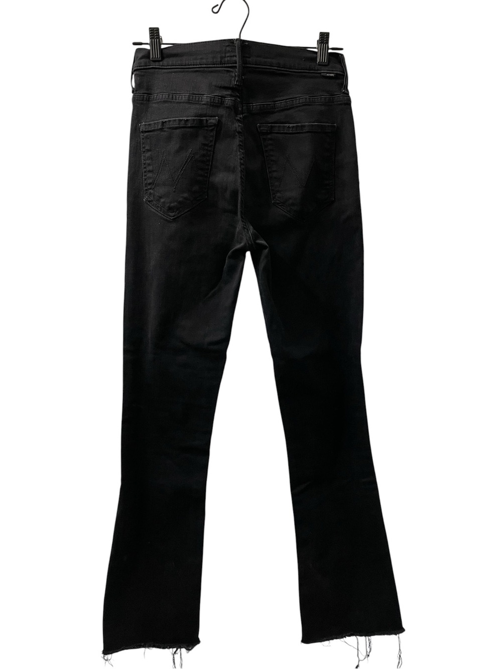 Mother Black Insider Slit Ankle Fray Crop Flare Jeans in Not Guilty - Picture 8 of 8